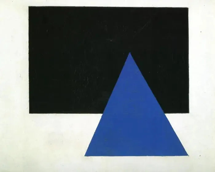 Suprematistische Komposition mit blauem Dreieck und schwarzem Rechteck - Kazimir Malevich