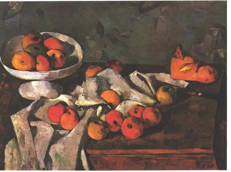Obstschale, Äpfel und Brotlaib - Paul Cézanne