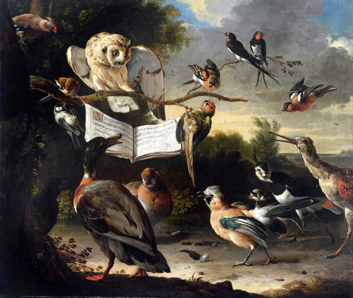 Concert d'oiseaux - Melchior de Hondecoeter image 1 tableau peint à l’huile sur toile