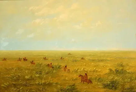 Conduire dans la pampa pour le bétail sauvage - Connibo - George Catlin image 1 reproduction d’œuvre d’art à l’huile