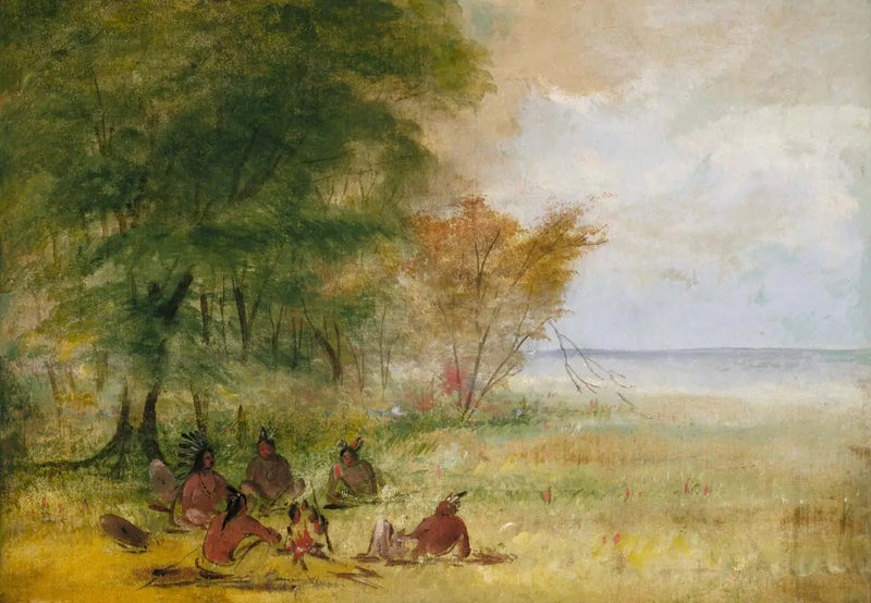 Indianischer Sioux-Rat, tief in Beratung - George Catlin