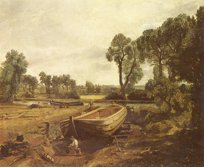 Bootbau in der Nähe von Flatford Mill - John Constable