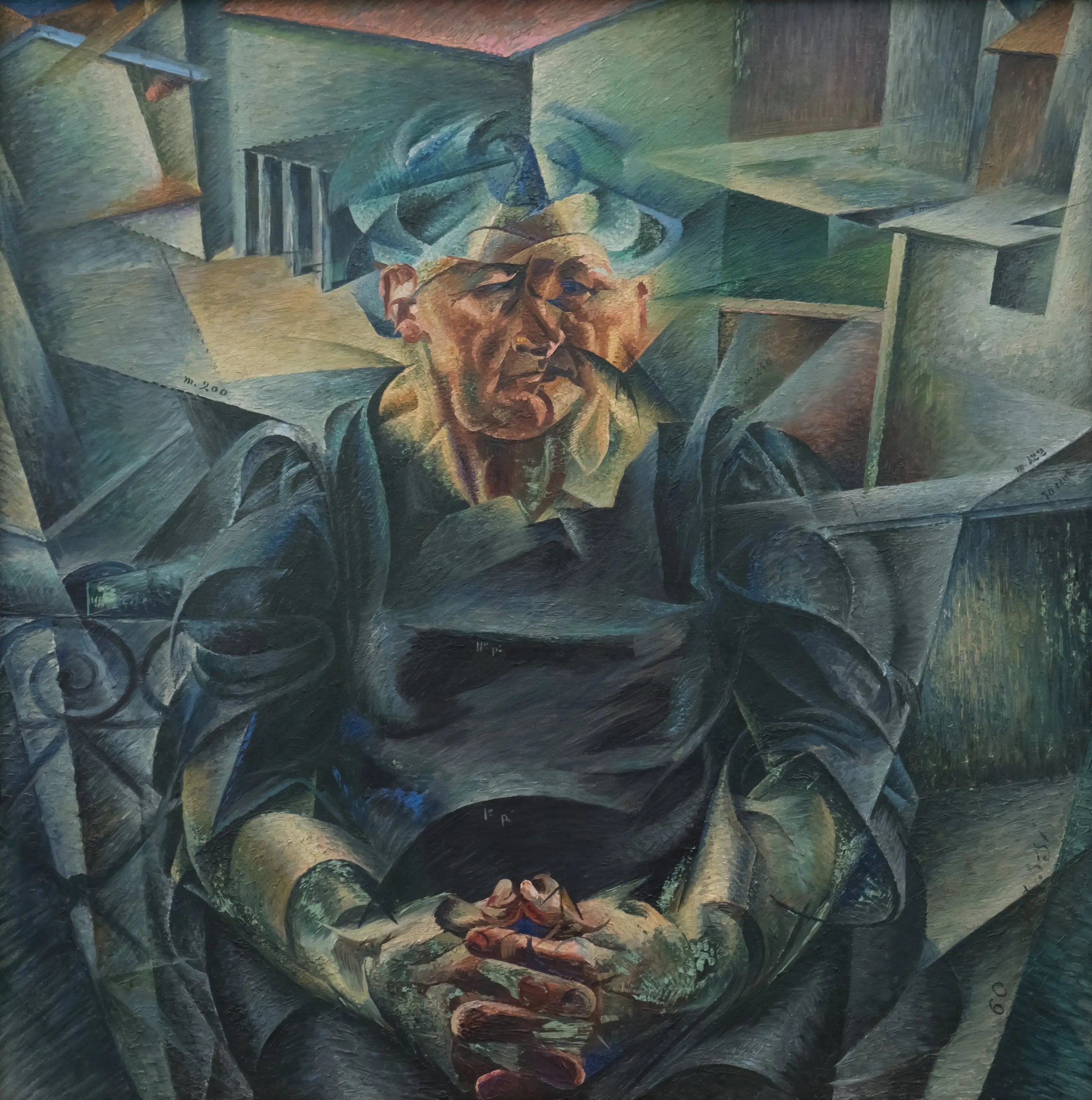 Construction horizontale - Umberto Boccioni image 1 reproduction artisanale de tableau
