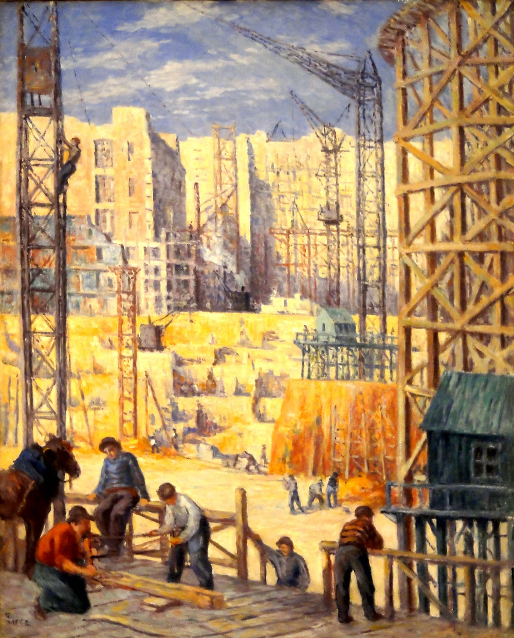 Construction quai de Passy - Maximilien Luce image 1 reproduction de peinture à l’huile