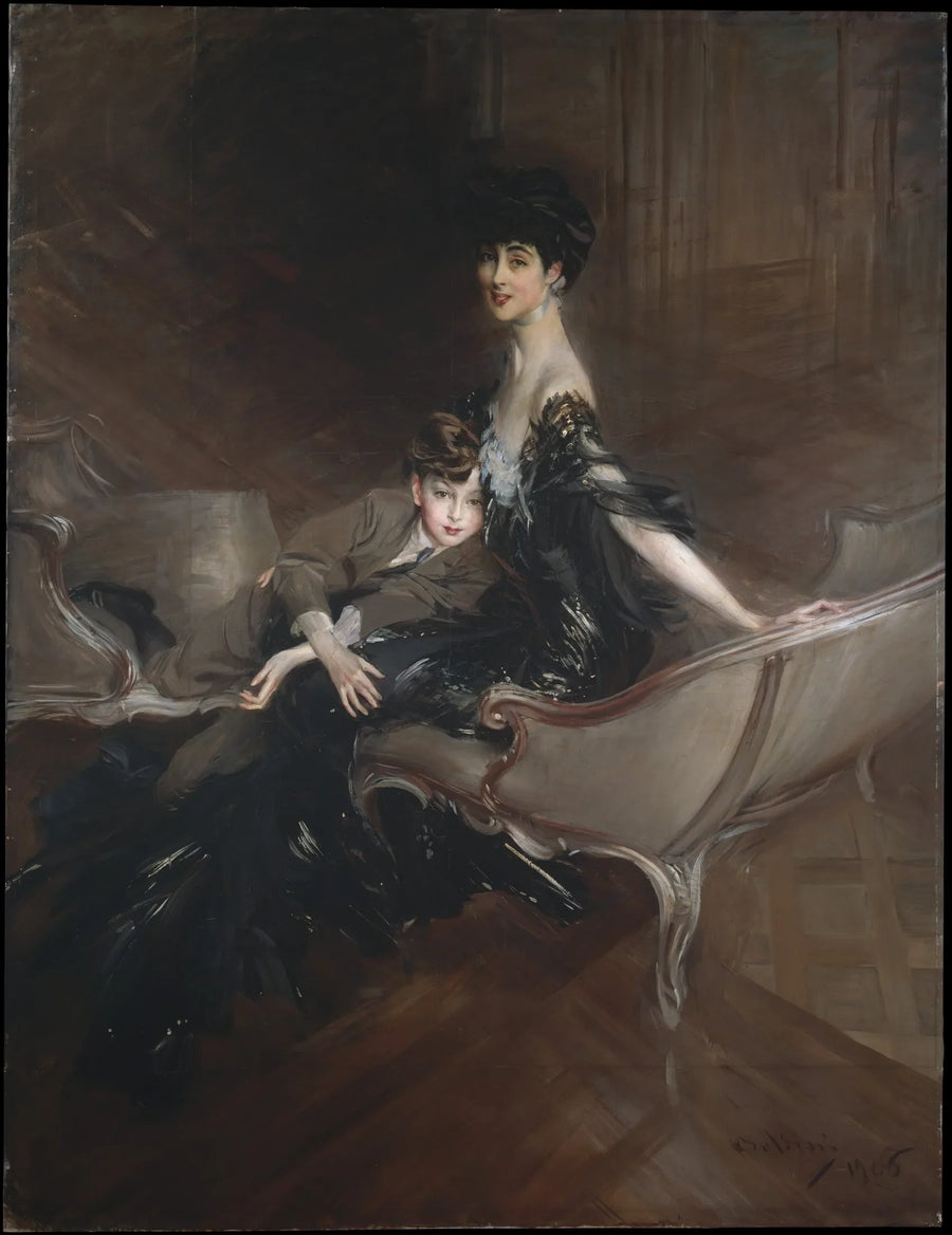 Consuelo Vanderbilt (1876–1964), Herzogin von Marlborough, und ihr Sohn, Lord Ivor Spencer-Churchill (1898–1956) - Giovanni Boldini