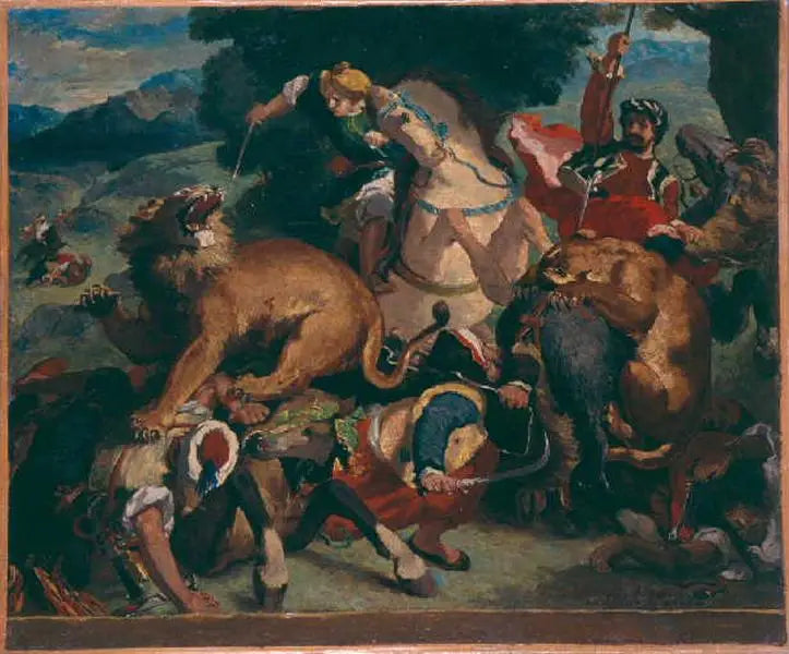 Kopie nach 'Die Löwenjagd' von Delacroix - Odilon Redon