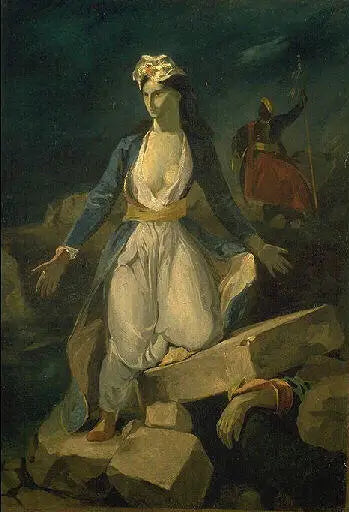 Copie d'après 'La Grèce sur les ruines de Missolonghi' de Delacroix - Odilon Redon image 1 reproduction réalisée par Alpha Reproduction