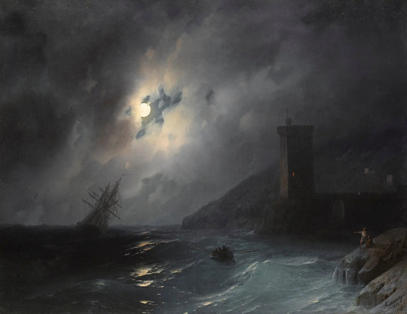 Küste im Mondschein - Ivan Aïvazovski