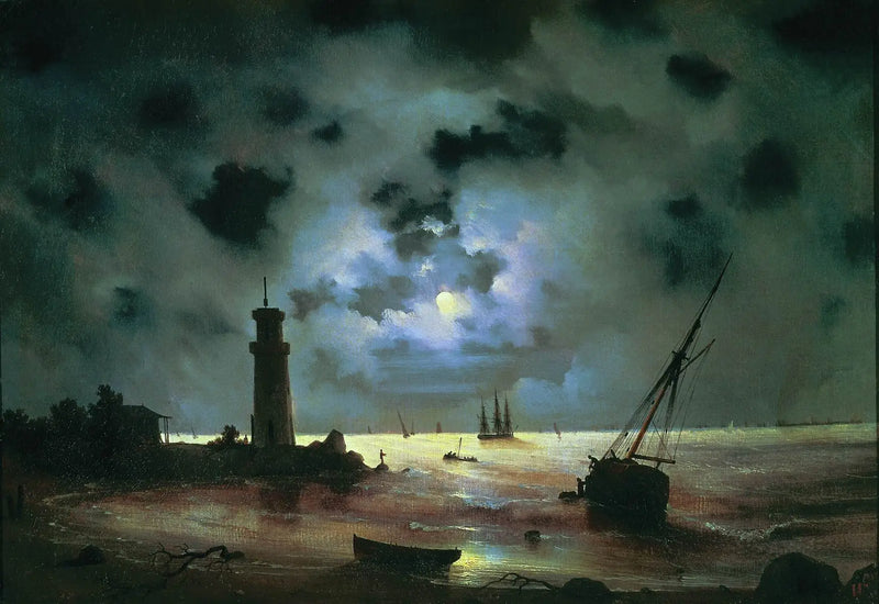 Côte de nuit. Près du phare - Ivan Aïvazovski