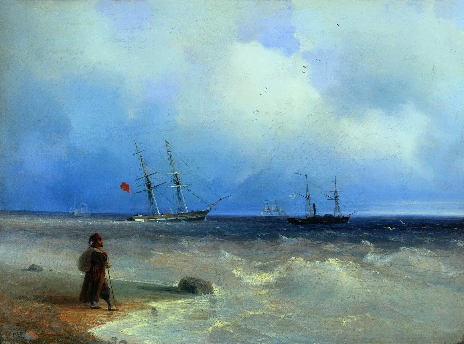 Côte. - Ivan Aïvazovski image 1 copie peinte à la main à l’huile