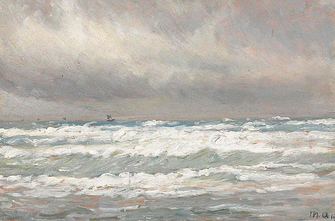 Côte par une journée venteuse. - Michael Peter Ancher image 1 reproduction artisanale de tableau