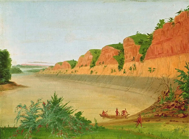 Südseite der Insel Buffalo, die Buffalo-Buchten im Vordergrund zeigt - George Catlin