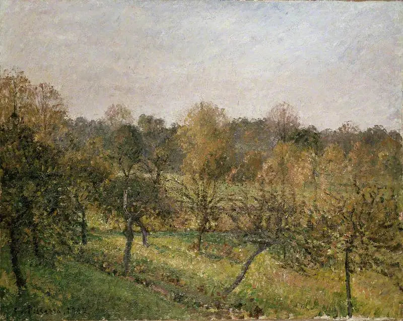 Sonnenuntergang in Éragny-sur-Epte, Herbst - Camille Pissarro