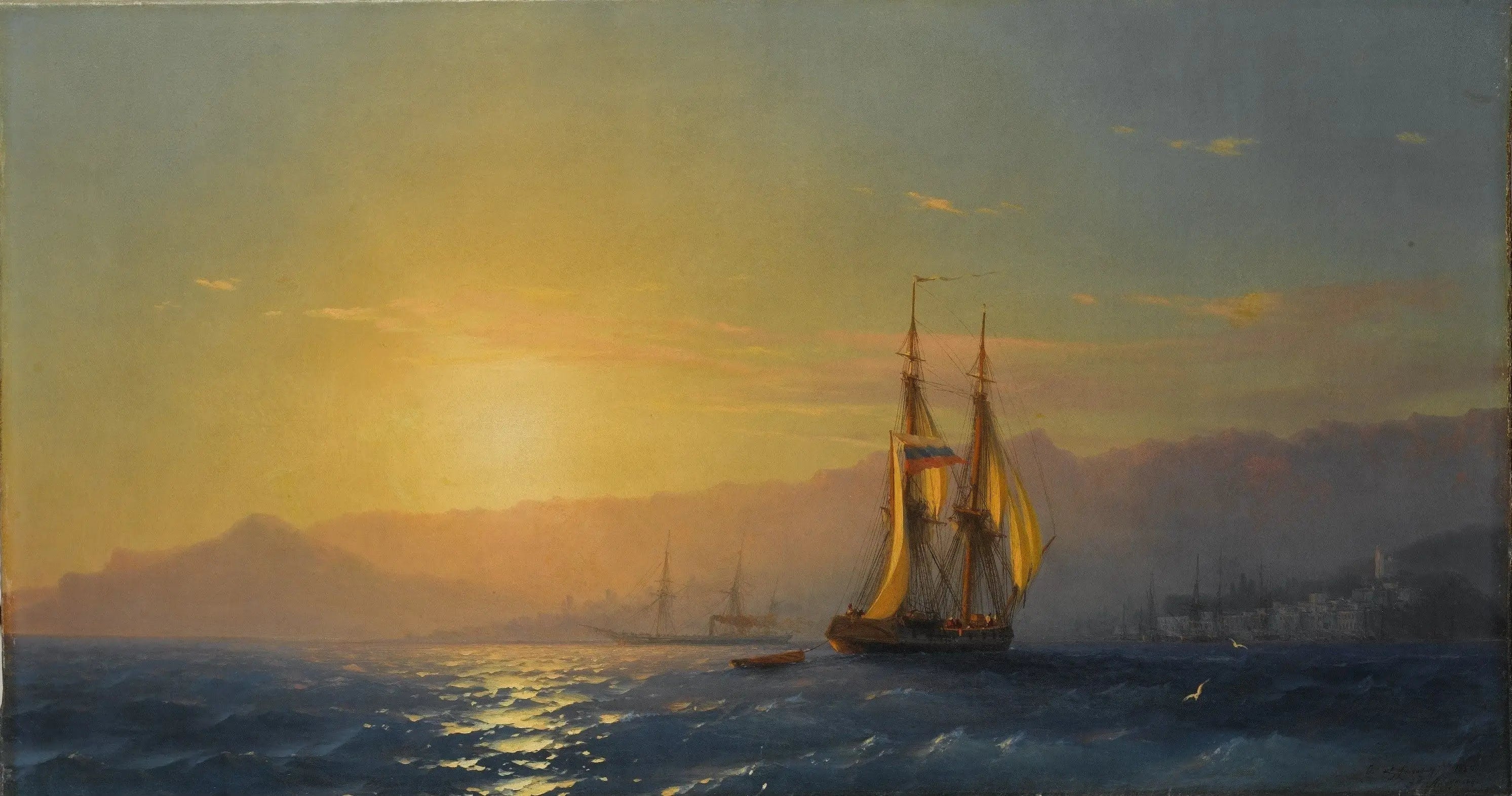 Coucher de soleil en mer - Ivan Aïvazovski image 1 reproduction artisanale de tableau