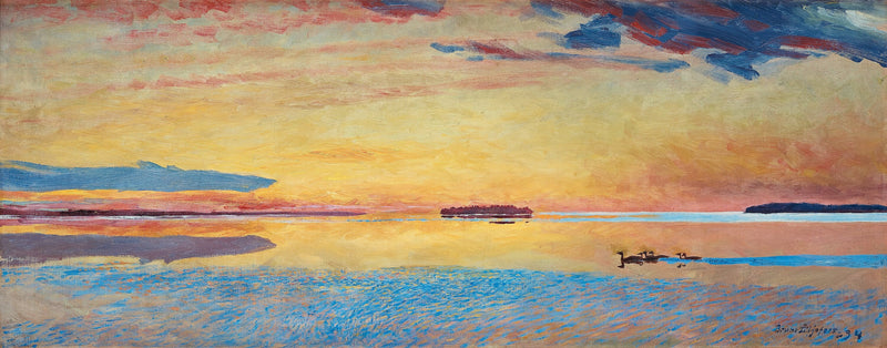 Sonnenuntergang über der Weite des Meeres – Bruno Liljefors