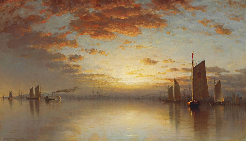Sonnenuntergang über der Bucht von New York - Sanford Robinson Gifford