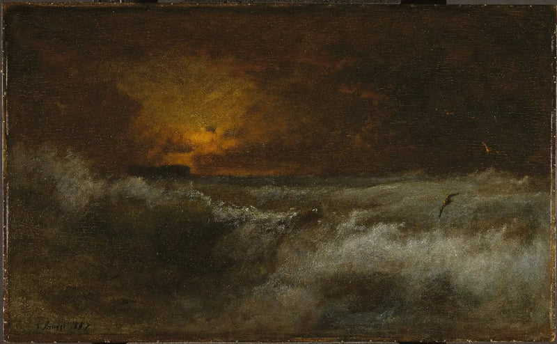 Sonnenuntergang über dem Meer - George Inness