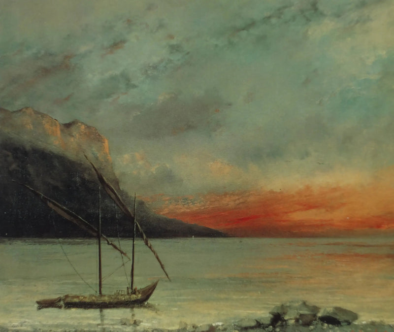 Sonnenuntergang über dem Genfersee - Gustave Courbet