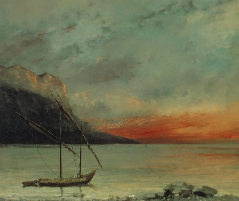 Sonnenuntergang über dem Genfersee - Gustave Courbet