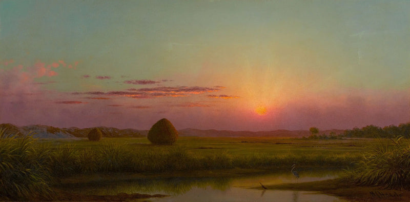 Sonnenuntergang über dem Sumpf - Martin Johnson Heade