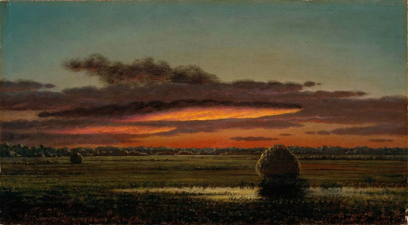 Sonnenuntergang über den Sümpfen - Martin Johnson Heade