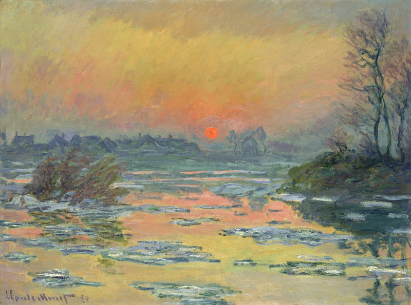Sonnenuntergang über der Seine, Winter W574 - Claude Monet