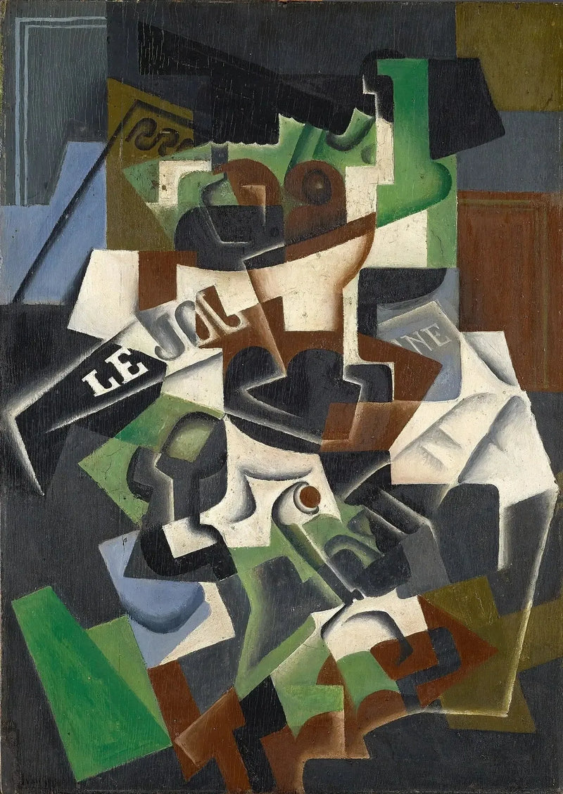 Obstschale, Pfeife und Zeitung - Juan Gris