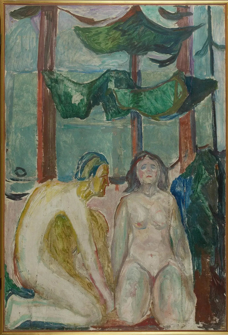 Nacktes Paar unter den Bäumen - Edvard Munch