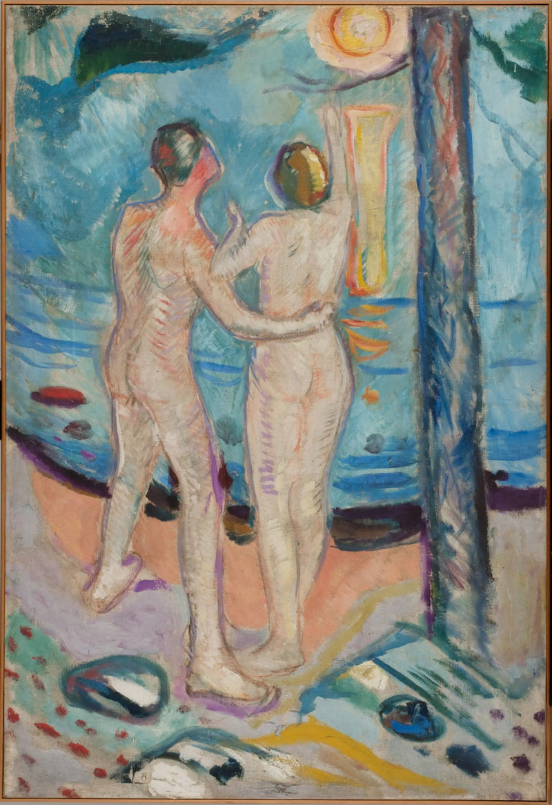 Nacktes Paar am Strand - Edvard Munch
