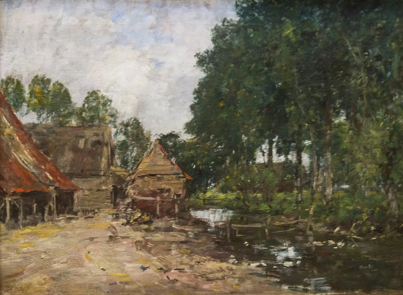 Bauernhofhof - Eugène Boudin