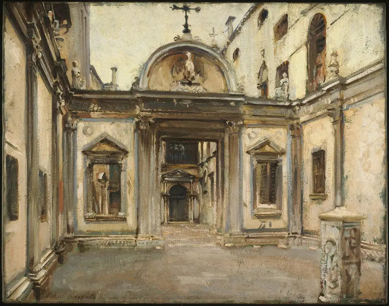 Innenhof der Scuola Grande di San Giovanni Evangelista, Venedig, Italien. - John Singer Sargent