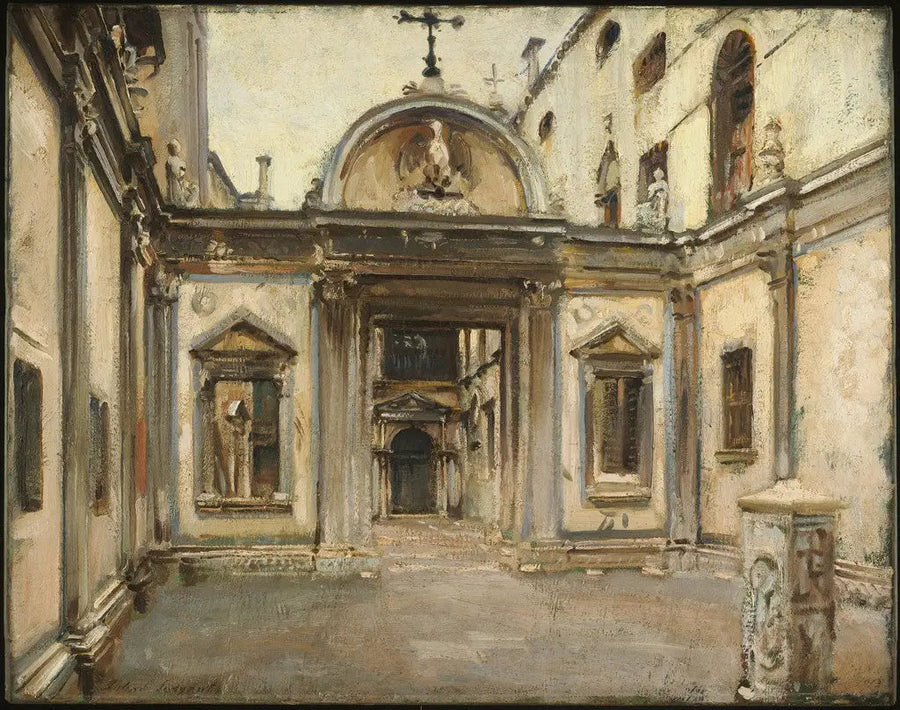 Innenhof der Scuola Grande di San Giovanni Evangelista, Venedig, Italien. - John Singer Sargent