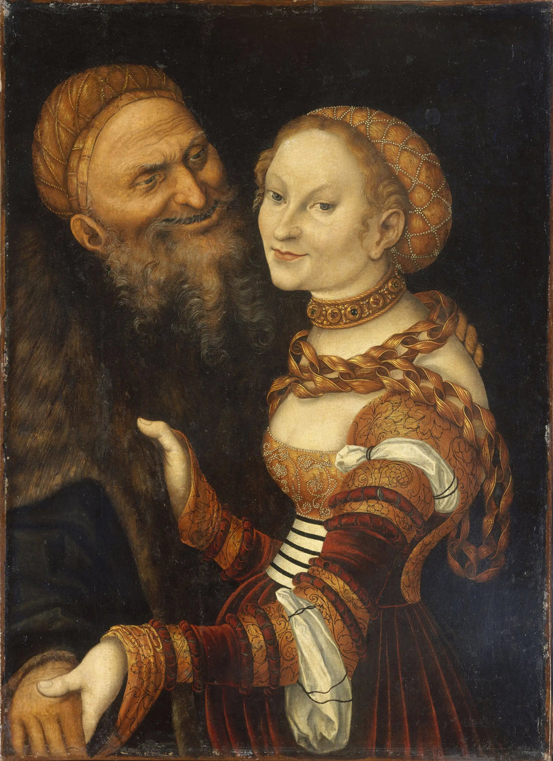 Kurtisane und alter Mann - Lucas Cranach der Ältere