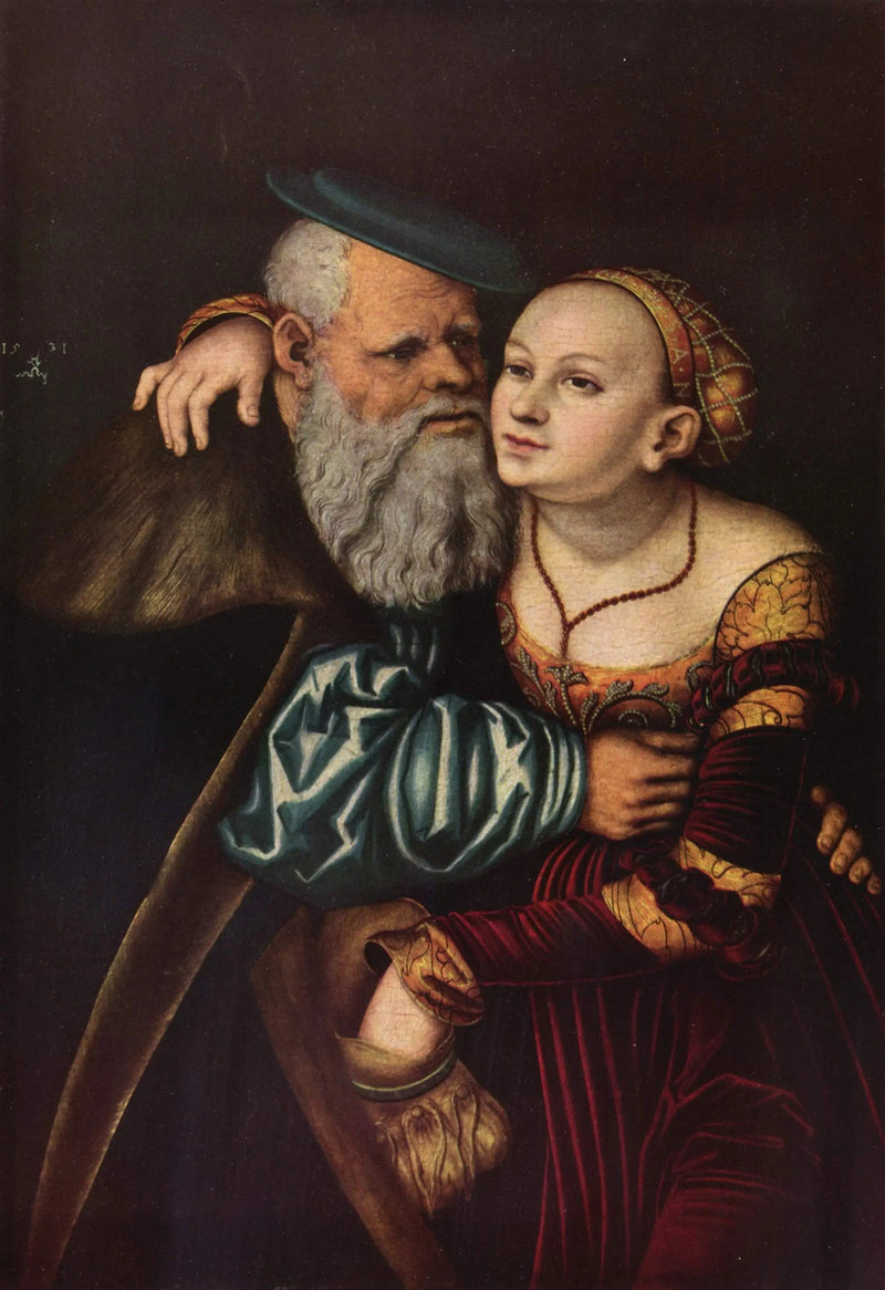Kurtisane und alter Mann - Lucas Cranach der Ältere