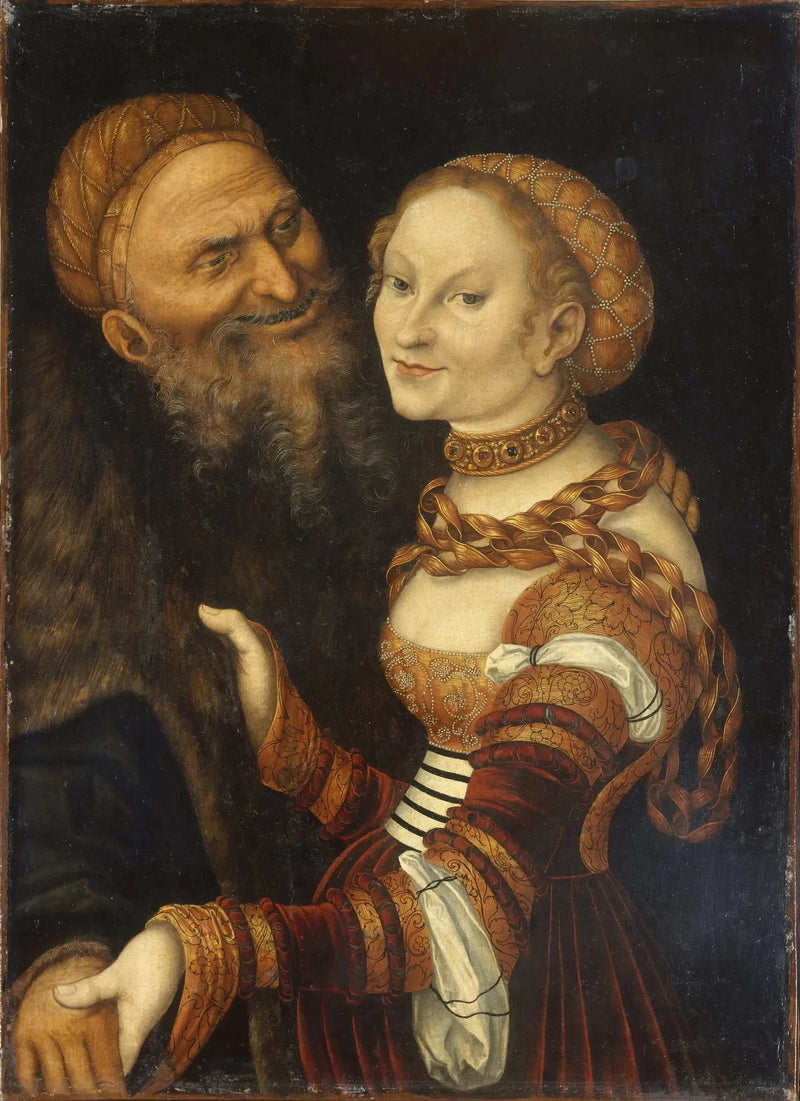 Kurtisane und alter Mann - Lucas Cranach der Ältere