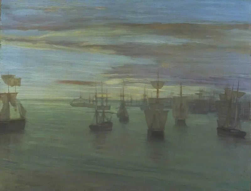 Fleischfarbener und grüner Dämmerung: Valparaiso - James Abbott McNeill Whistler