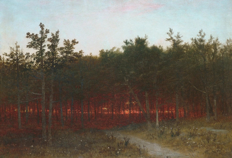 Dämmerung in den Zedern in Darien, Connecticut - John Frederick Kensett