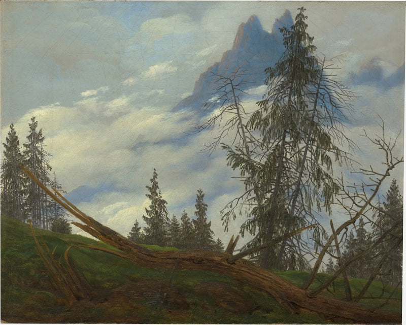 Hochgebirgsgrat mit Fahrwolken - Caspar David Friedrich