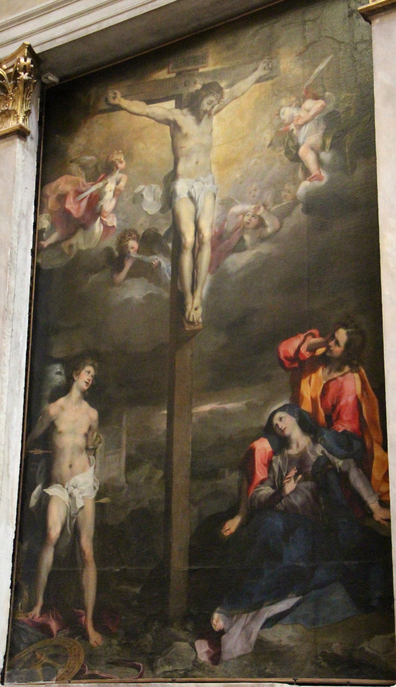 Kreuzigung mit der Madonna, San Giovanni und San Sebastiano - Federico Barroci