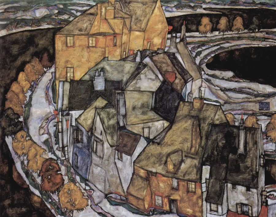 Croissant von Häusern II (Inselstadt) - Egon Schiele