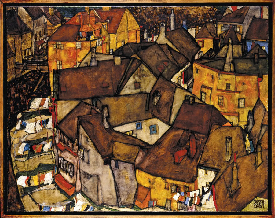 Croissant von Häusern (Die kleine Stadt V) - Egon Schiele
