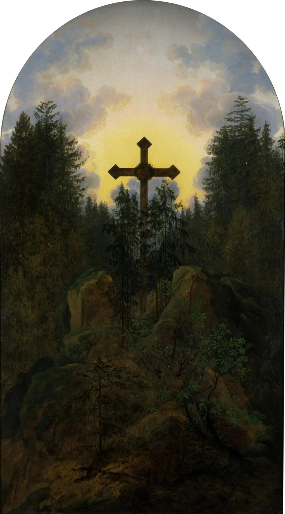Croix dans la montagne - Caspar David Friedrich image 1 reproduction de peinture à l’huile