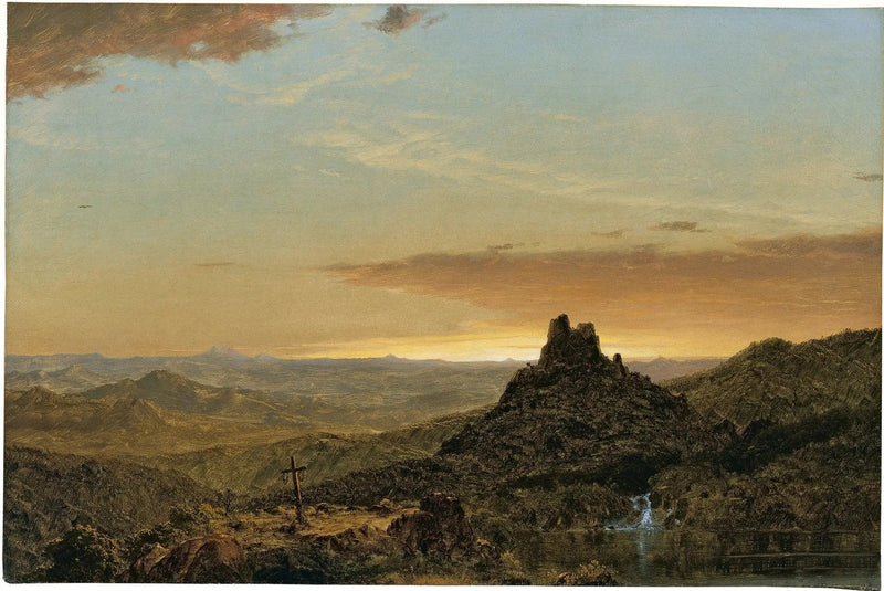 Kreuz in einer ländlichen Landschaft - Frederic Edwin Church