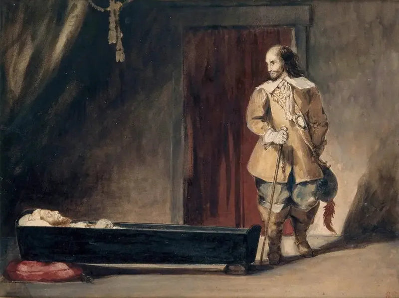 Cromwell vor dem Sarg von Karl I. - Eugène Delacroix