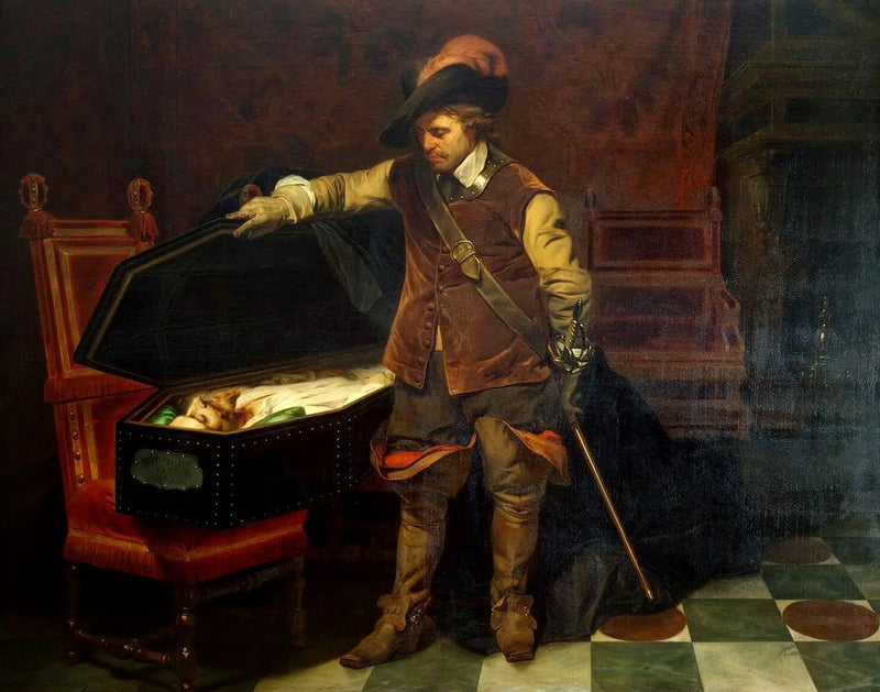 Cromwell vor dem Sarg von Karl I. - Paul Delaroche