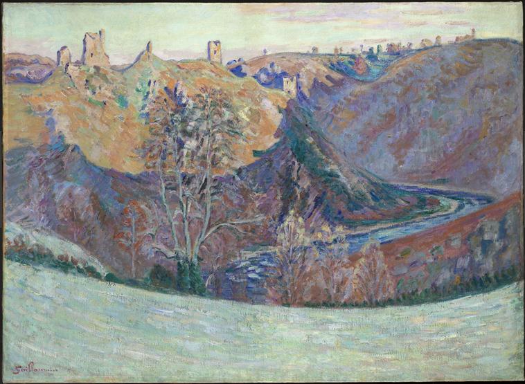Crozant, die Ruinen an der Seite der Creuse, morgens - Armand Guillaumin