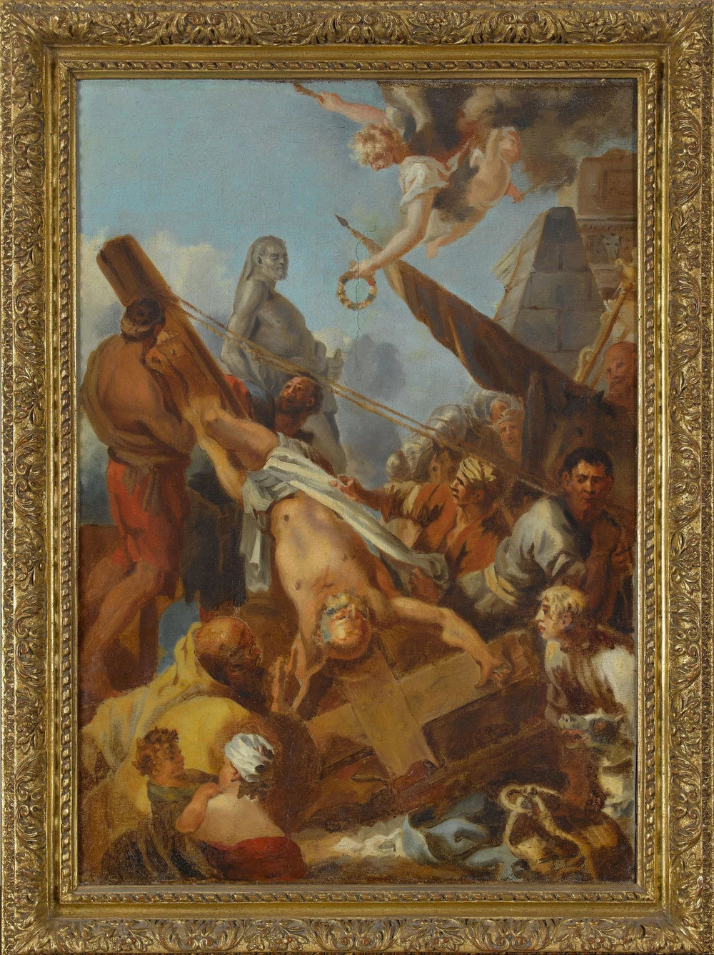 Crucification de saint Pierre Esquisse pour le "mai" de Notre-Dame de 1643 - Sébastien Bourdon image 1 reproduction de peinture à l’huile