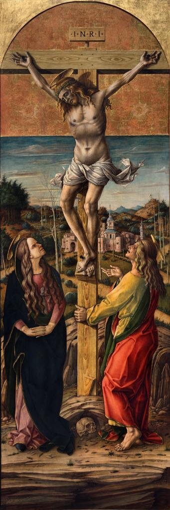 Kreuzigung mit der Jungfrau und dem Evangelisten Johannes - Carlo Crivelli