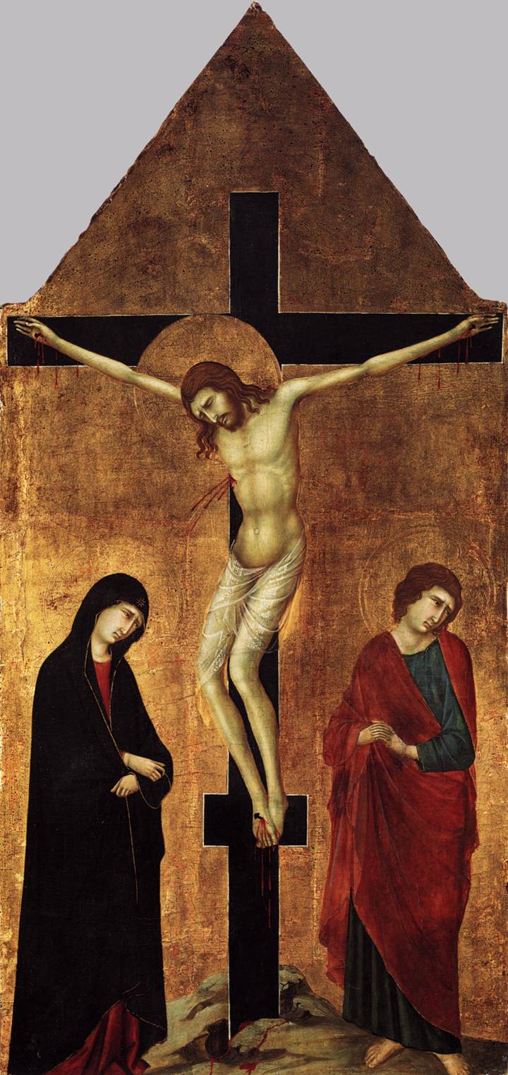 Kreuzigung mit der Jungfrau und dem Evangelisten Johannes - Ugolino di Nerio