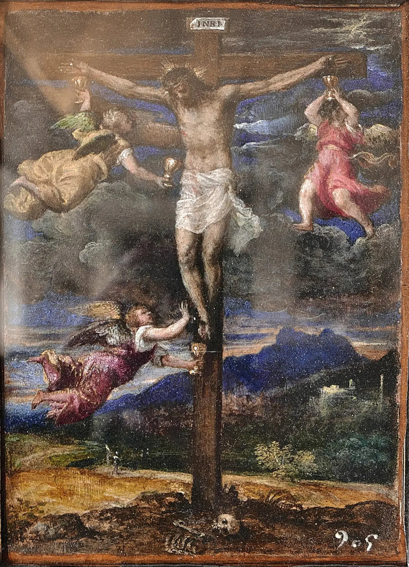 Kreuzigung mit drei Engeln - Titian